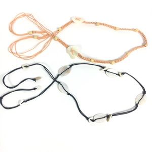 Mother of Pearl Beaded Tie Belt lot of two